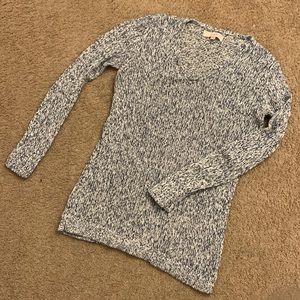 LOFT Blue and White Knit Sweater - Size M